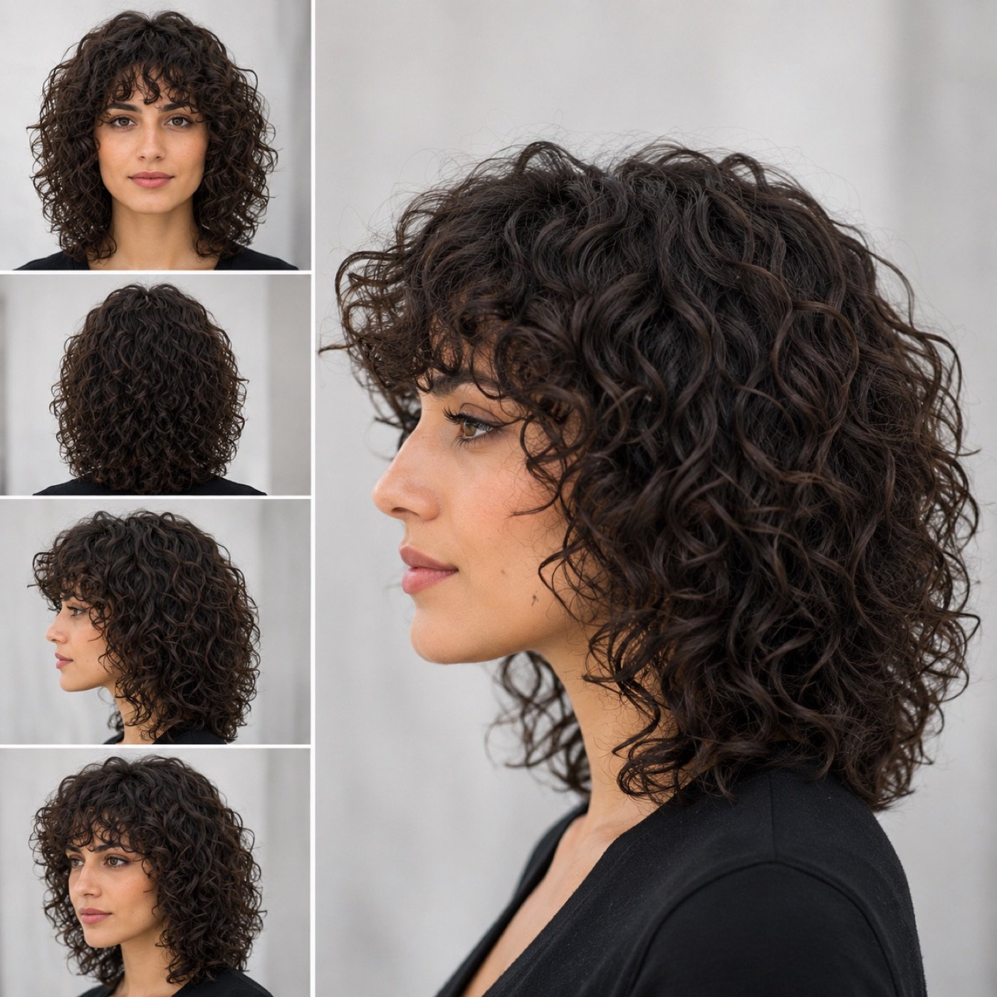 Donna — Ricci con frangia